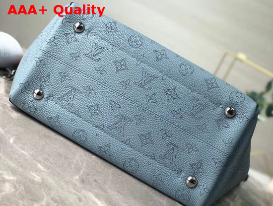Louis Vuitton Hina MM Mahina Perforated Calf Leather Horizon Blue and Pumpkin Orange Replica