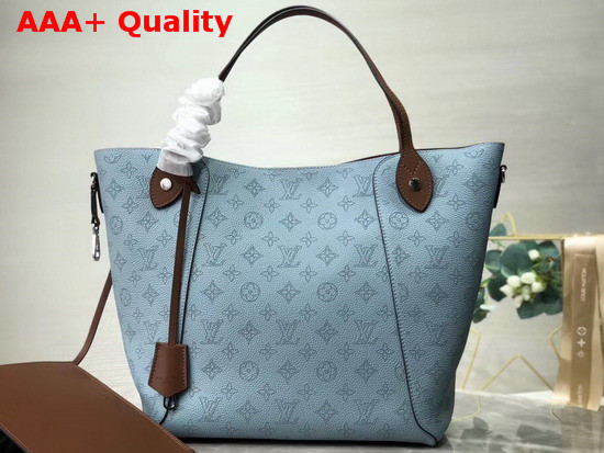 Louis Vuitton Hina MM Mahina Perforated Calf Leather Horizon Blue and Pumpkin Orange Replica