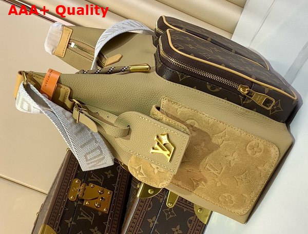 Louis Vuitton Hobo Cargo Bag in Beige Cowhide Leather and Monogram Coated Canvas M12697 Replica