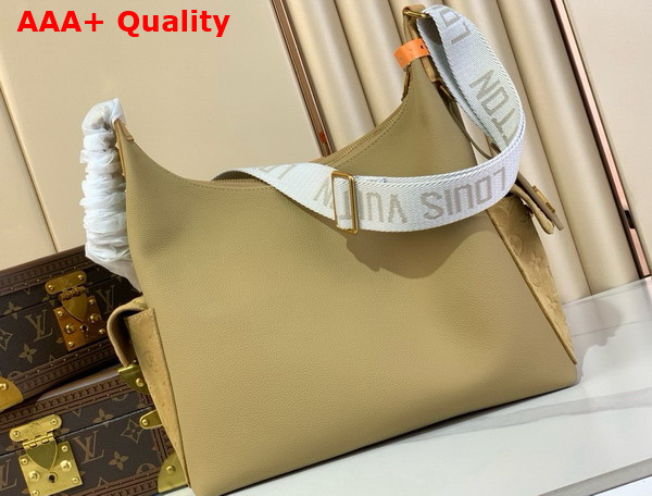 Louis Vuitton Hobo Cargo Bag in Beige Cowhide Leather and Monogram Coated Canvas M12697 Replica
