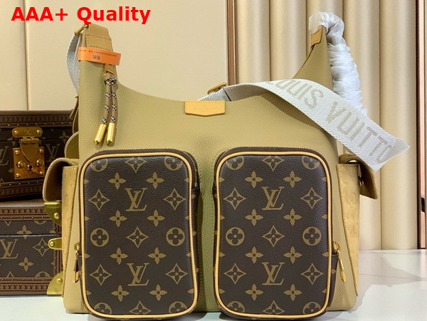 Louis Vuitton Hobo Cargo Bag in Beige Cowhide Leather and Monogram Coated Canvas M12697 Replica