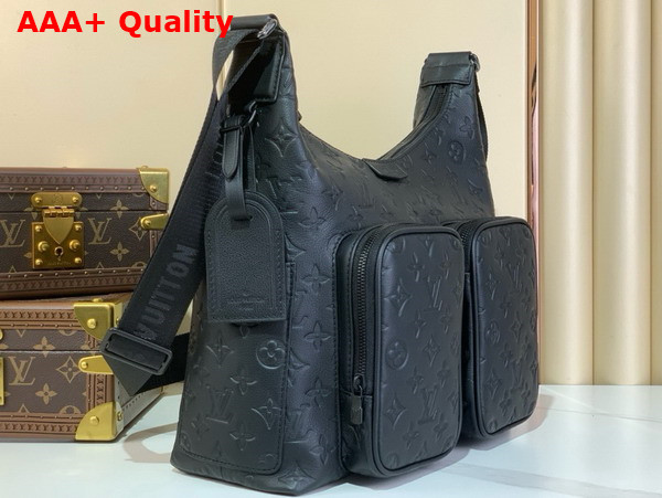 Louis Vuitton Hobo Cargo Bag in Black Monogram Shadow Embossed Calf Leather M14778 Replica