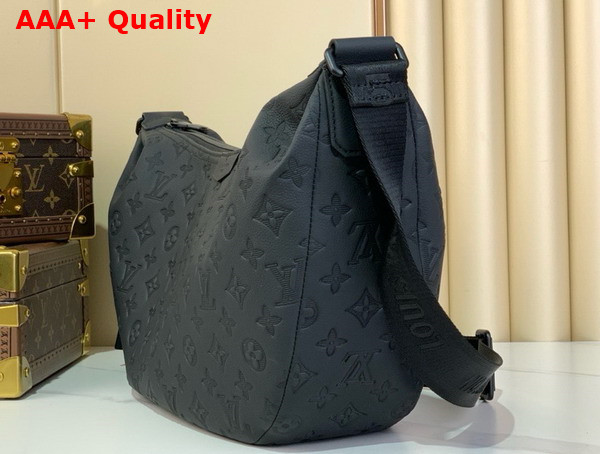 Louis Vuitton Hobo Hamac Bag Ultra Black Monogram Shadow Embossed Cowhide Leather M12850 Replica