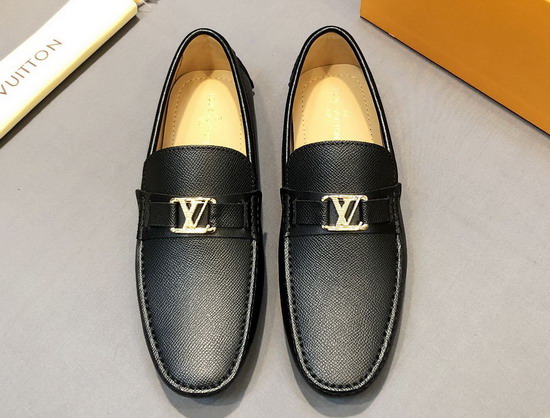 Louis Vuitton Hockenheim Mocassin Black Calf Leather and Taiga Calf Leather Replica