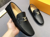 Louis Vuitton Hockenheim Mocassin Black Calf Leather and Taiga Calf Leather Replica