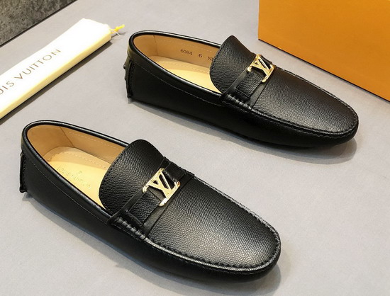 Louis Vuitton Hockenheim Mocassin Black Calf Leather and Taiga Calf Leather Replica