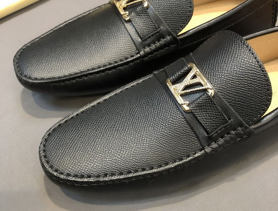 Louis Vuitton Hockenheim Mocassin Black Calf Leather and Taiga Calf Leather Replica