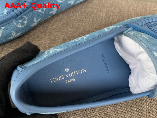 Louis Vuitton Hockenheim Mocassin Blue Monogram Denim Replica