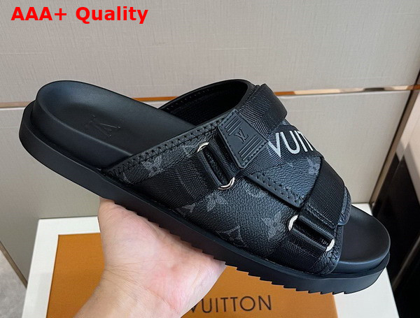 Louis Vuitton Honolulu Mule Noir Monogram Denim Tie and Dye 1A5HQJ Replica