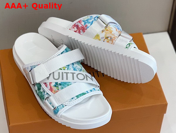 Louis Vuitton Honolulu Mule in White Pastel Monogram Textile 1A8K5Z Replica
