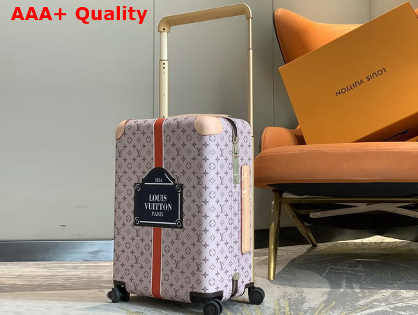 Louis Vuitton Horizon 55 Saffron Coated Canvas Features the Words Louis Vuitton Paris M10280 Replica