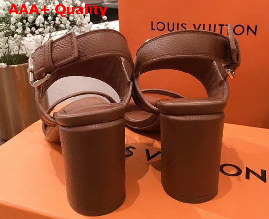 Louis Vuitton Horizon Sandal Cognac Grained Calf Leather 1A63XH Replica