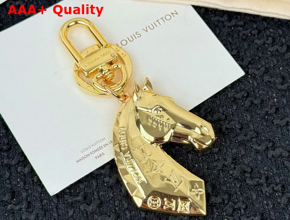 Louis Vuitton Horse Bag Charm and Key Holder in Gold Metal Replica