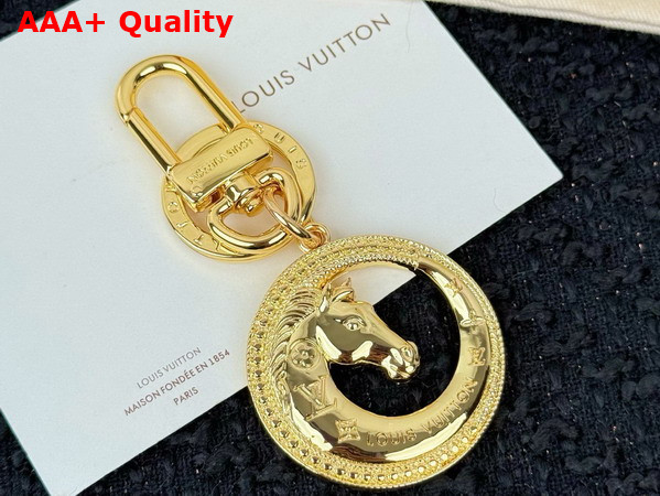 Louis Vuitton Horse Bag Charm and Key Holder in Gold Metal Replica