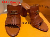 Louis Vuitton Indiana Mule Cognac Brown Grained Calf Leather 1A85X3 Replica