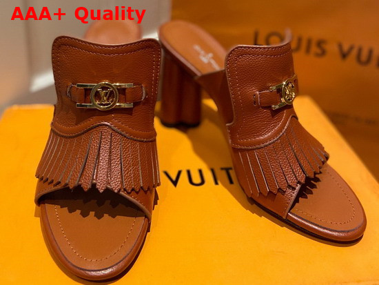 Louis Vuitton Indiana Mule Cognac Brown Grained Calf Leather 1A85X3 Replica