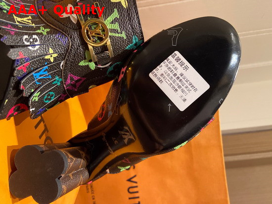 Louis Vuitton Indiana Mule in Black Multicolor Monogram Canvas Replica