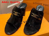 Louis Vuitton Indiana Mule in Black Patent Leather Replica