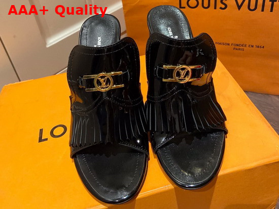 Louis Vuitton Indiana Mule in Black Patent Leather Replica