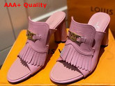 Louis Vuitton Indiana Mule in Pink Grained Calf Leather Replica