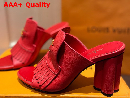 Louis Vuitton Indiana Mule in Red Grained Calf Leather Replica