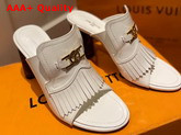 Louis Vuitton Indiana Mule in White Patent Leather Replica