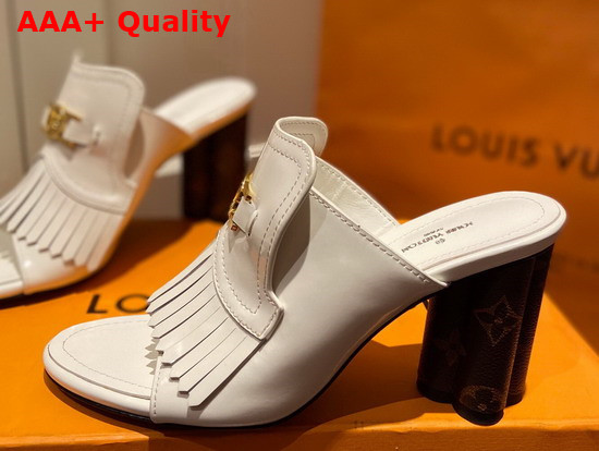 Louis Vuitton Indiana Mule in White Patent Leather Replica