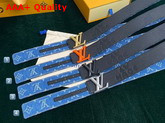 Louis Vuitton Initiales 40mm Belt in Blue Monogram Denim Replica