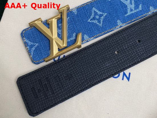 Louis Vuitton Initiales 40mm Belt in Blue Monogram Denim Replica