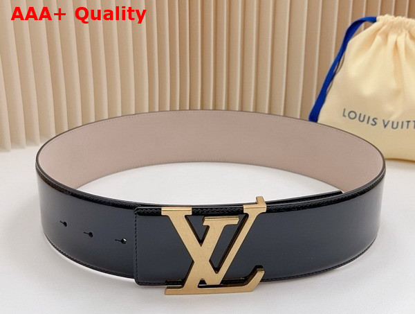 Louis Vuitton Initiales 55mm Wide Belt in Black Patent Leather Replica