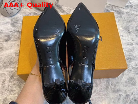 Louis Vuitton Insider Slingback Pump Noir Patent Calf Leather 1A66BS Replica