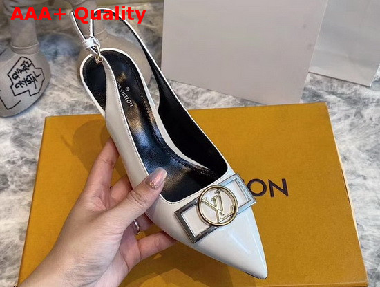 Louis Vuitton Insider Slingback Pump White Patent Calf Leather 1A66C7 Replica