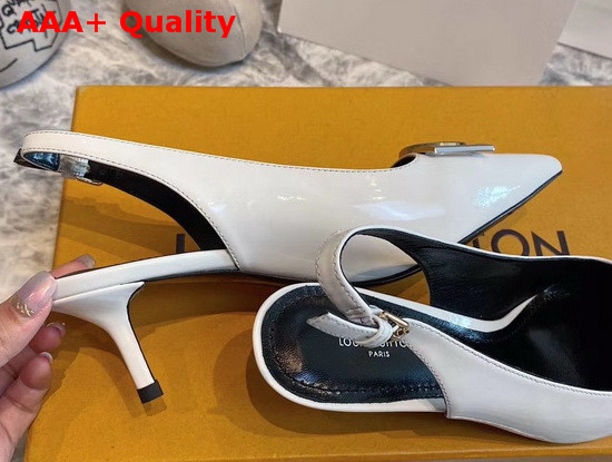 Louis Vuitton Insider Slingback Pump White Patent Calf Leather 1A66C7 Replica
