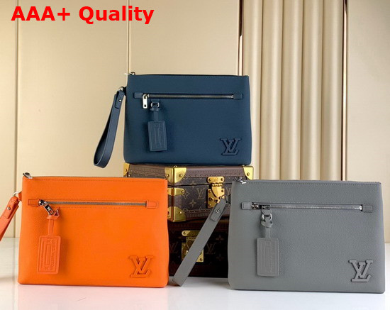 Louis Vuitton Ipad Pouch Orange Grained Calf Leather Replica
