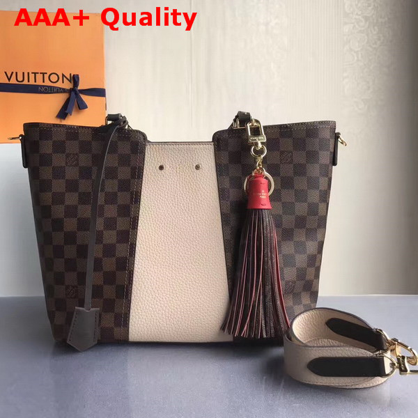 Louis Vuitton Jersey Damier Ebene Coated Canvas and Beige Taurillon Leather Exterior N44022 Replica