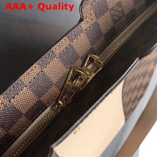 Louis Vuitton Jersey Damier Ebene Coated Canvas and Beige Taurillon Leather Exterior N44022 Replica