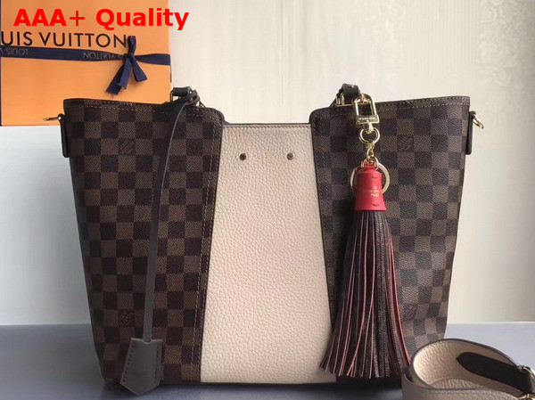 Louis Vuitton Jersey Damier Ebene Coated Canvas and Beige Taurillon Leather Exterior N44022 Replica