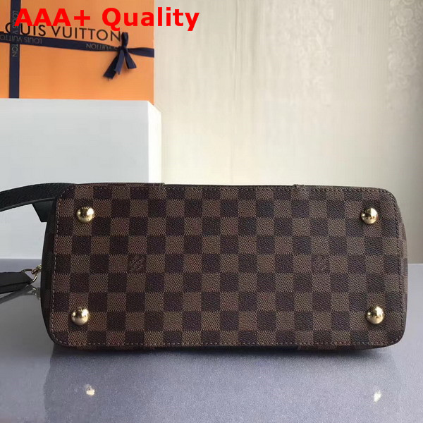 Louis Vuitton Jersey Damier Ebene Coated Canvas and Black Taurillon Leather Exterior Replica
