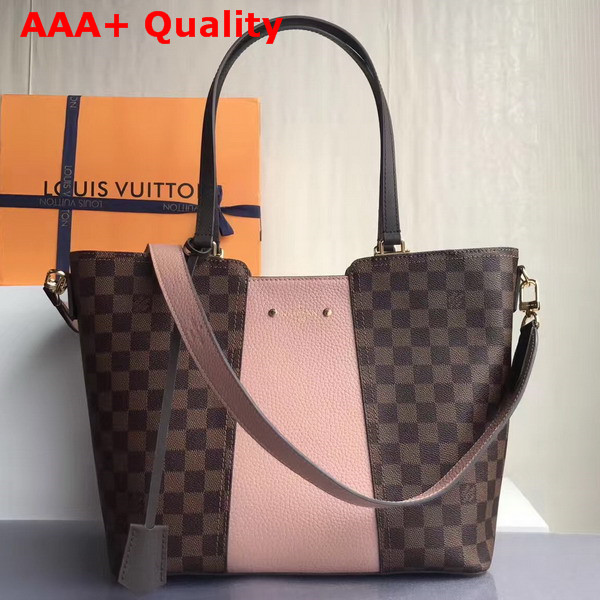 Louis Vuitton Jersey Damier Ebene Coated Canvas and Nude Taurillon Leather Exterior N44041 Replica