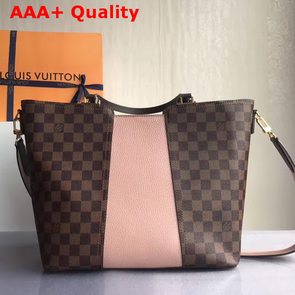 Louis Vuitton Jersey Damier Ebene Coated Canvas and Nude Taurillon Leather Exterior N44041 Replica