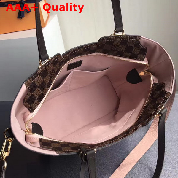 Louis Vuitton Jersey Damier Ebene Coated Canvas and Nude Taurillon Leather Exterior N44041 Replica