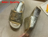 Louis Vuitton Jumbo Platform Mule in Gold Monogram Embossed Metallic Lambskin 1A8T1Y Replica