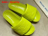 Louis Vuitton Jumbo Platform Mule in Yellow Monogram Embossed Lambskin Replica