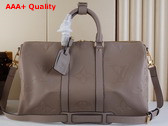 Louis Vuitton Keepall 45 Tourterelle Monogram Empreinte Giant Leather M46114 Replica