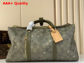 Louis Vuitton Keepall 50 Backpack Khaki Green Monogram Surplus Coated Canvas M26964 Replica
