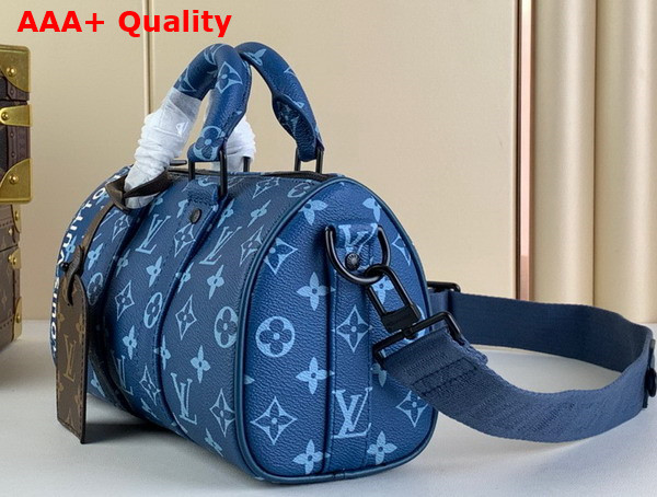 Louis Vuitton Keepall Bandouliere 25 Bag in Atlantic Blue Monogram Coated Canvas M46803 Replica