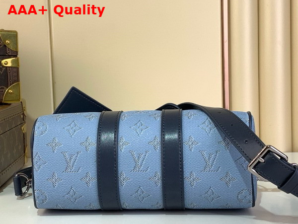 Louis Vuitton Keepall Bandouliere 25 Bag in Blue Monogram Heritage Coated Canvas M14681 Replica