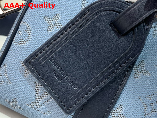 Louis Vuitton Keepall Bandouliere 25 Bag in Blue Monogram Heritage Coated Canvas M14681 Replica