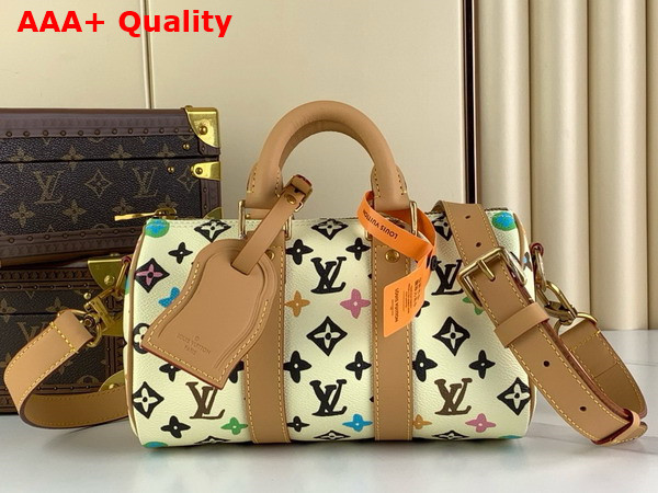 Louis Vuitton Keepall Bandouliere 25 Bag in Vanilla Monogram Craggy Coated Canvas Replica