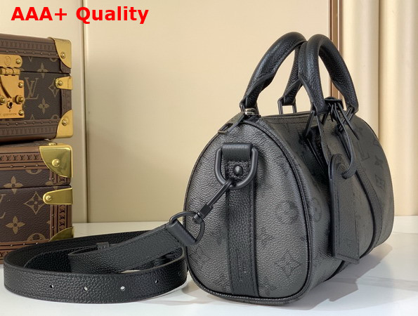 Louis Vuitton Keepall Bandouliere 25 Black Monogram Midnight Coated Canvas M28369 Replica